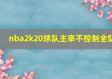 nba2k20球队主宰不控制全队