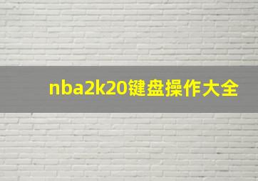 nba2k20键盘操作大全