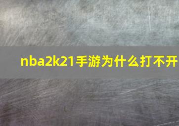 nba2k21手游为什么打不开