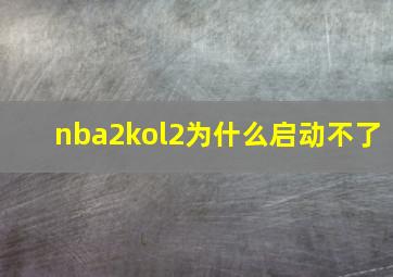 nba2kol2为什么启动不了