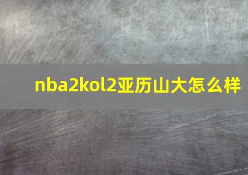 nba2kol2亚历山大怎么样