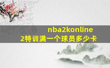 nba2konline2特训满一个球员多少卡