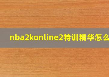 nba2konline2特训精华怎么得