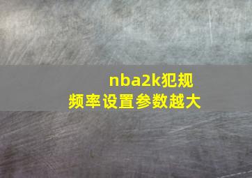 nba2k犯规频率设置参数越大