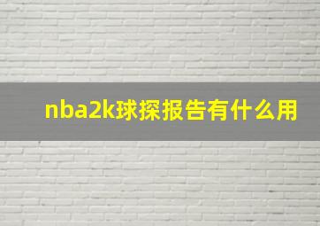 nba2k球探报告有什么用