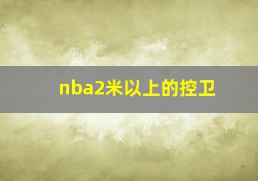 nba2米以上的控卫