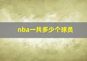 nba一共多少个球员