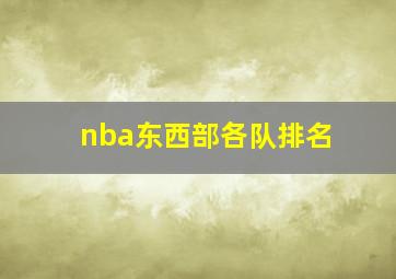 nba东西部各队排名