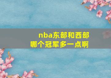 nba东部和西部哪个冠军多一点啊