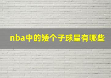 nba中的矮个子球星有哪些