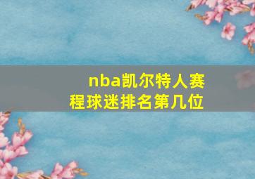 nba凯尔特人赛程球迷排名第几位