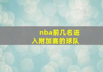 nba前几名进入附加赛的球队