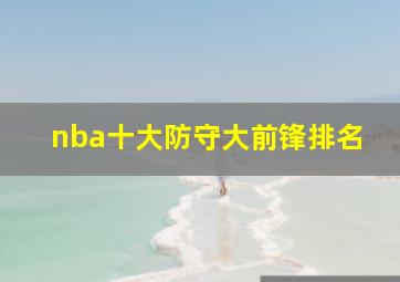 nba十大防守大前锋排名