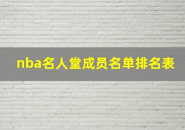 nba名人堂成员名单排名表