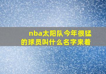 nba太阳队今年很猛的球员叫什么名字来着