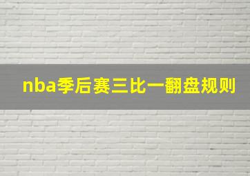 nba季后赛三比一翻盘规则