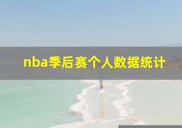 nba季后赛个人数据统计