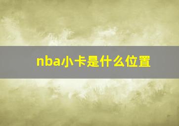 nba小卡是什么位置