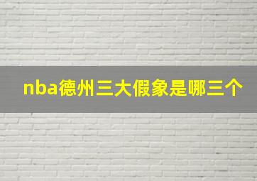 nba德州三大假象是哪三个