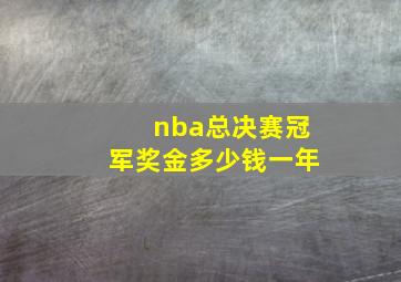 nba总决赛冠军奖金多少钱一年