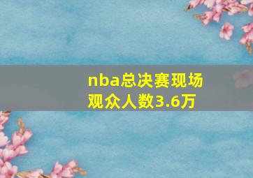 nba总决赛现场观众人数3.6万