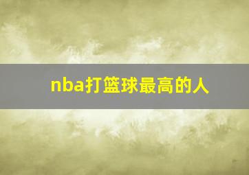 nba打篮球最高的人