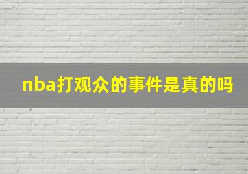 nba打观众的事件是真的吗