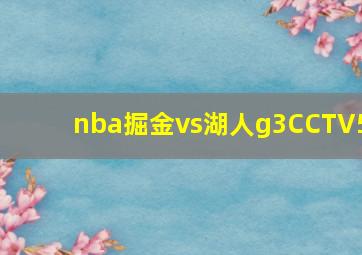 nba掘金vs湖人g3CCTV5