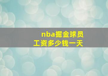 nba掘金球员工资多少钱一天