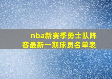 nba新赛季勇士队阵容最新一期球员名单表