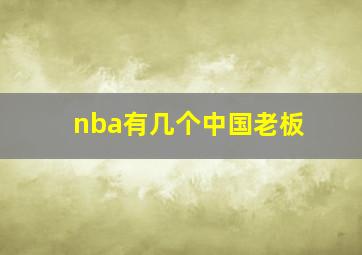 nba有几个中国老板