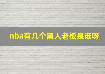 nba有几个黑人老板是谁呀