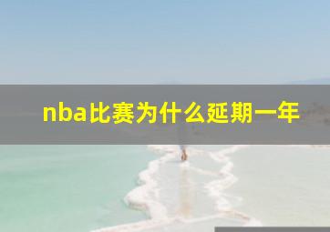 nba比赛为什么延期一年