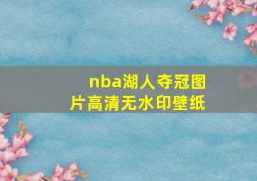 nba湖人夺冠图片高清无水印壁纸