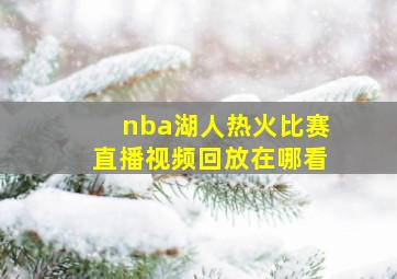 nba湖人热火比赛直播视频回放在哪看