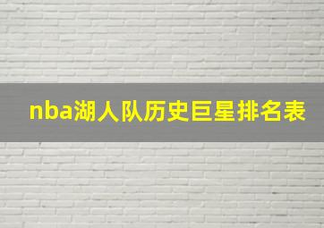 nba湖人队历史巨星排名表