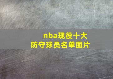 nba现役十大防守球员名单图片