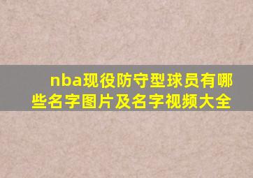 nba现役防守型球员有哪些名字图片及名字视频大全