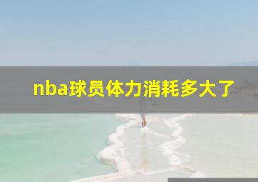 nba球员体力消耗多大了