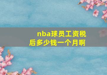 nba球员工资税后多少钱一个月啊