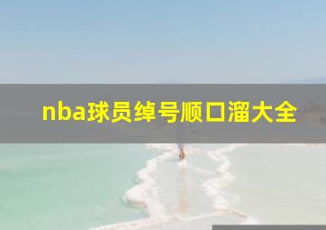 nba球员绰号顺口溜大全