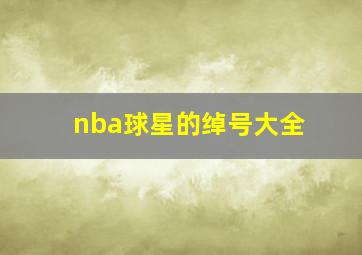 nba球星的绰号大全