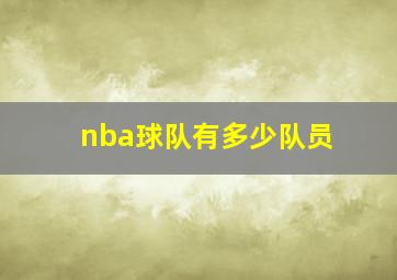 nba球队有多少队员