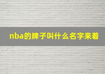 nba的牌子叫什么名字来着