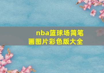 nba篮球场简笔画图片彩色版大全