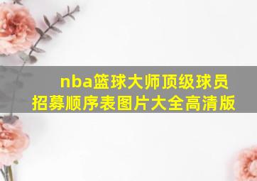 nba篮球大师顶级球员招募顺序表图片大全高清版