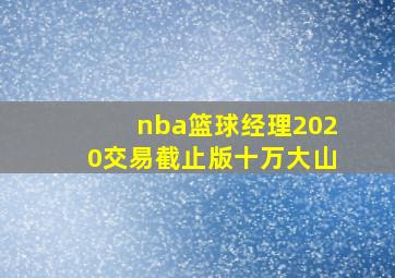 nba篮球经理2020交易截止版十万大山