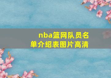 nba篮网队员名单介绍表图片高清