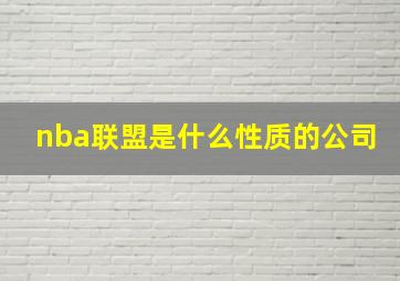 nba联盟是什么性质的公司