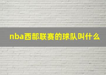 nba西部联赛的球队叫什么